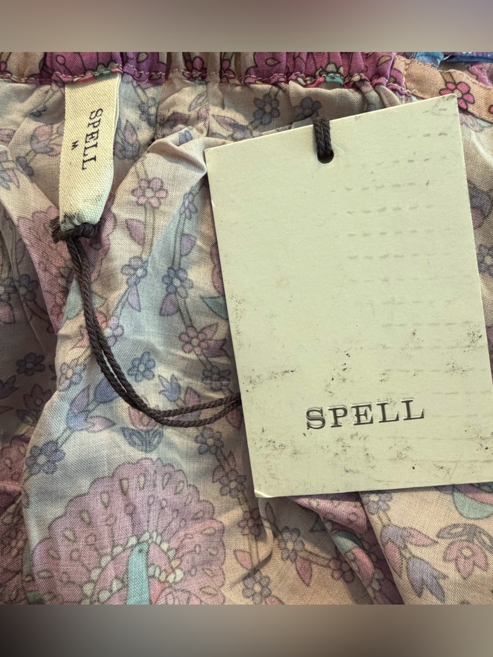 Spell Peacock Print Cami Top Boho Smocked Spaghetti Strap Tank - Picture 8 of 14